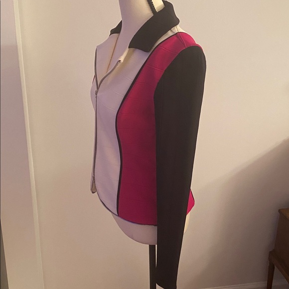 Joseph Ribkoff size 6 tri-colored jacket stretchy material - Picture 7 of 9